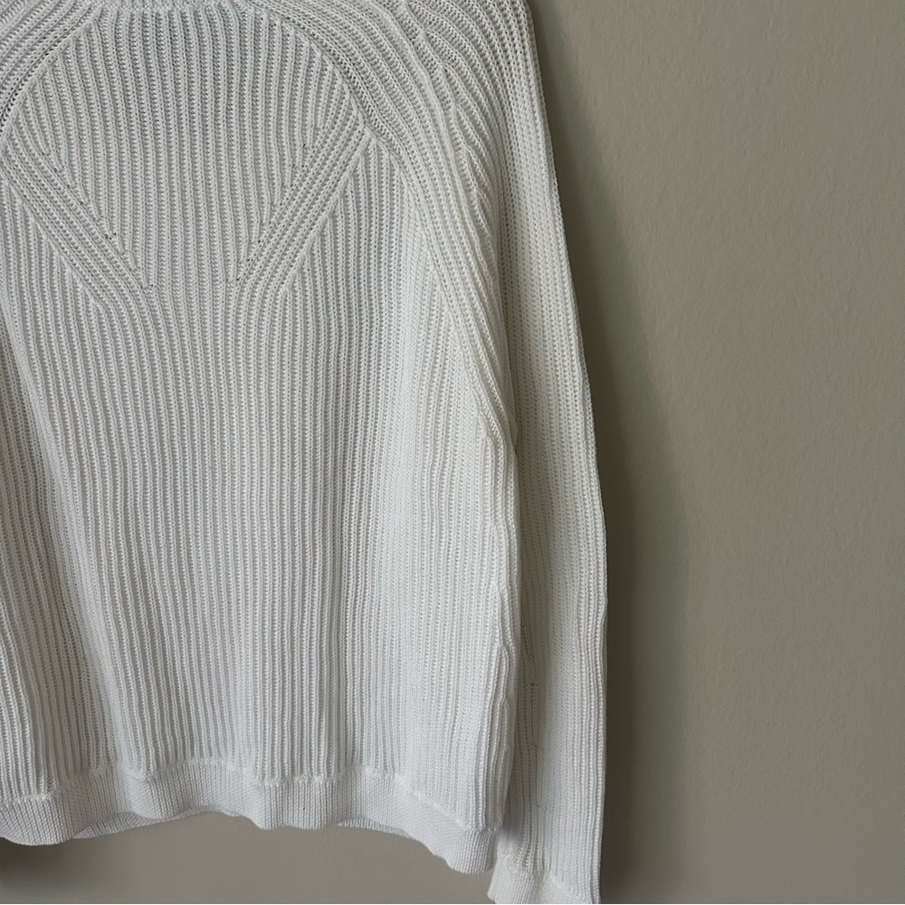 Vince Cotton Knit Crewneck Sweater in White Size Small - Picture 11 of 11